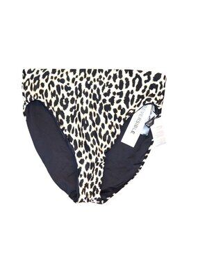 Carmen Marc Valvo Reversible High-Waist Leopard Print Bikini Bottom, Small NWT